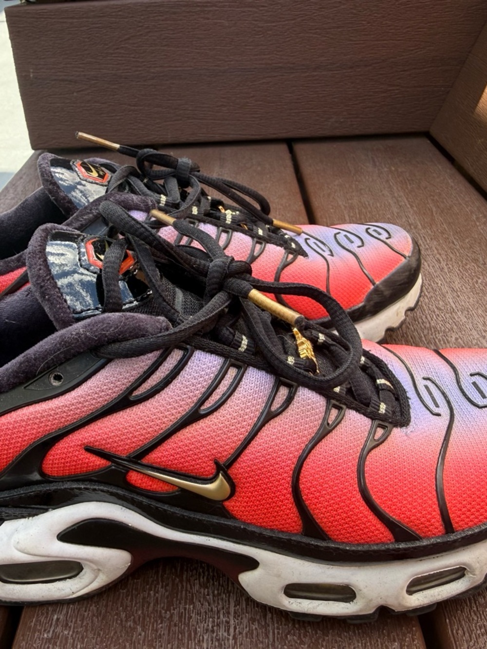 Nike Red to Pink Gradient Air Max Plus with Black Accents